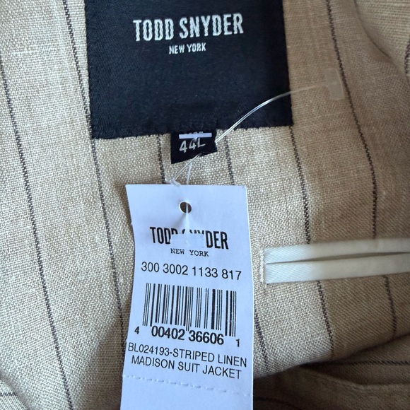 Todd Snyder Striped Linen Madison Suit Jacket Ecru NWT 100% Linen - Picture 8 of 14